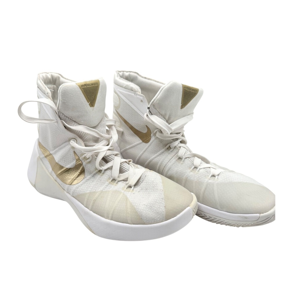 Nike Hyperdunk 2015 Basketball Shoes Metallic Gold White Womens 8 White